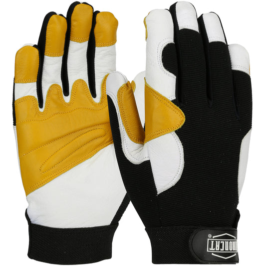 Ironcat® - Heavy Duty Top Grain Goatskin Leather Glove with Spandex Back and Reinforced Padded Palm