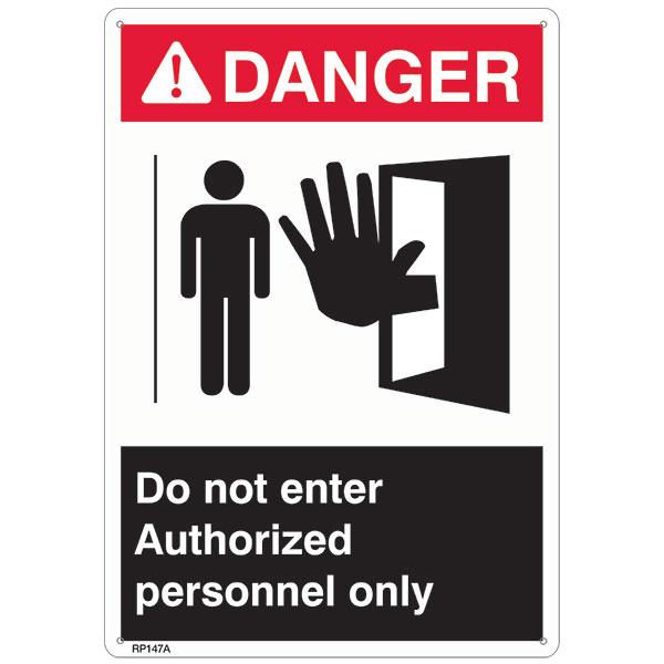 ANSI Z535 Rigid Plastic "Danger Authorized Personnel Only" Sign