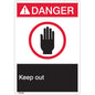 ANSI Z535 Rigid Plastic "Danger Keep Out" Sign