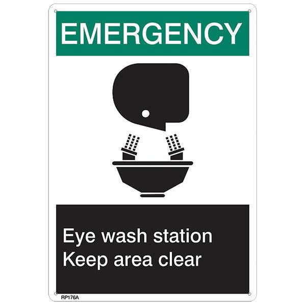 ANSI Z535 Rigid Plastic "Emergency Eye Wash…" Sign