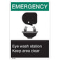 ANSI Z535 Rigid Plastic "Emergency Eye Wash…" Sign