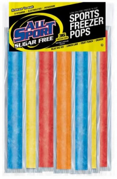 All Sport 3 Ounce Variety Flavor ZERO Electrolyte Freezer Pop Sugar Free/Low Calorie Electrolyte Freezer Pop (144 Per Case)