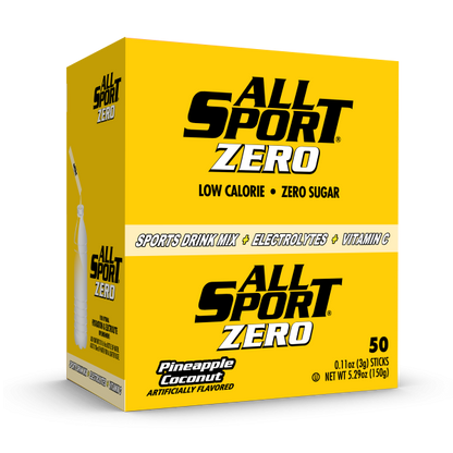 All Sport .11 Ounce Pineapple Coconut Flavor ZERO Electrolyte Powder Mix Stick Sugar Free/Low Calorie Electrolyte Drink (50 Per Box)