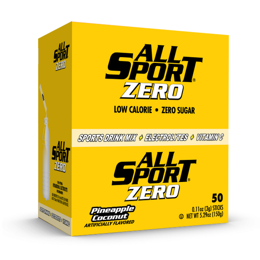 All Sport .11 Ounce Pineapple Coconut Flavor ZERO Electrolyte Powder Mix Stick Sugar Free/Low Calorie Electrolyte Drink (50 Per Box)