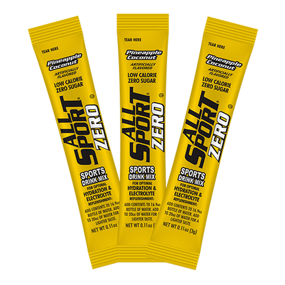 All Sport .11 Ounce Pineapple Coconut Flavor ZERO Electrolyte Powder Mix Stick Sugar Free/Low Calorie Electrolyte Drink (50 Per Box)