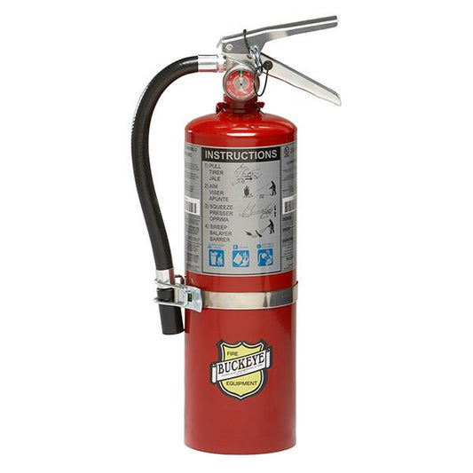 Buckeye 5 lb ABC Portable Fire Extinguisher w/ Aluminum Valve & Vehicle Bracket 16 3/8"H x 7 1/4"W x 4 1/4"D