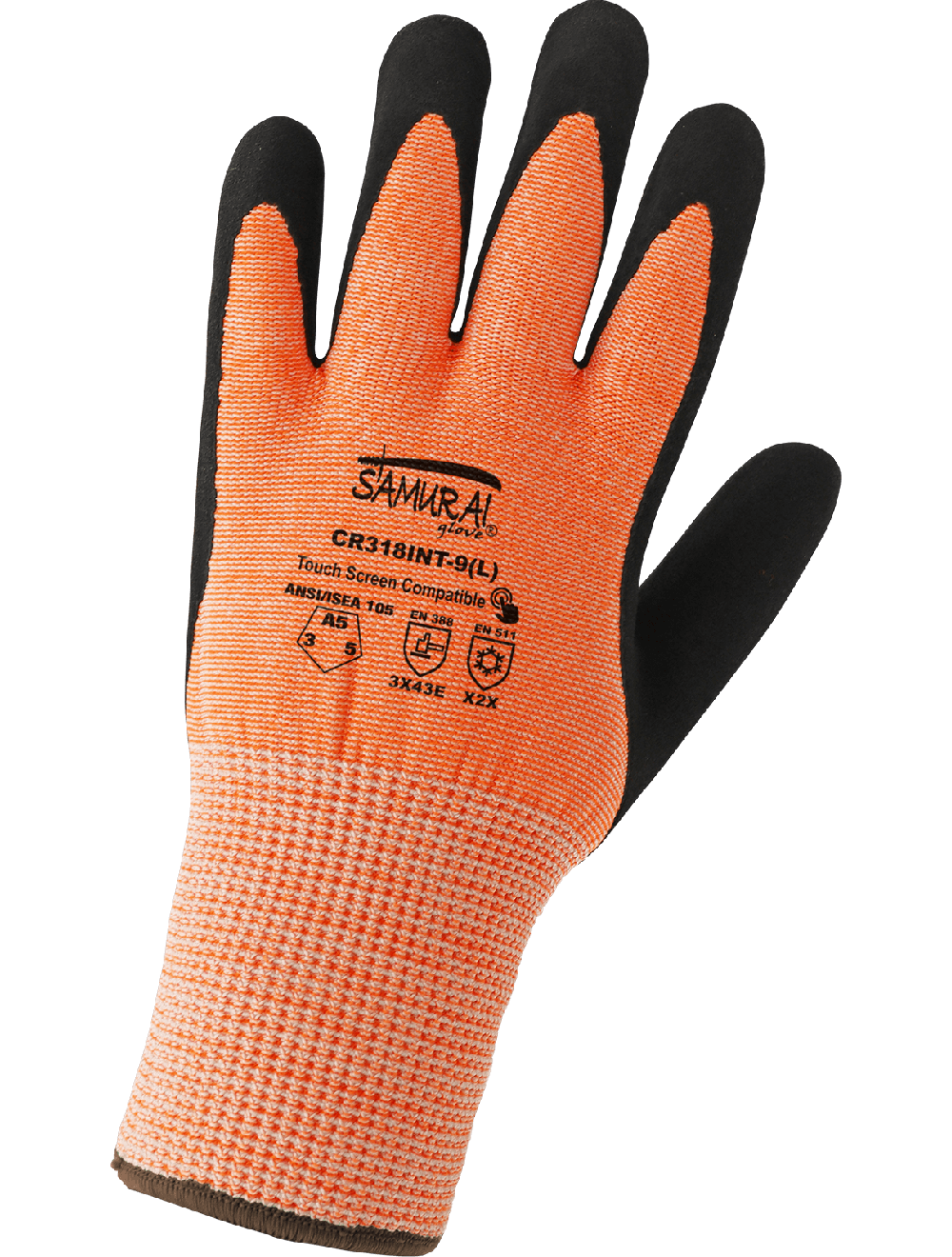 Samurai Glove® Cut, Abrasion, and Puncture Resistant Water Repellent, Low Temperature Touch Screen Gloves - CR318INT