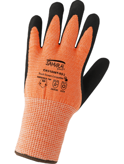 Samurai Glove® Cut, Abrasion, and Puncture Resistant Water Repellent, Low Temperature Touch Screen Gloves - CR318INT