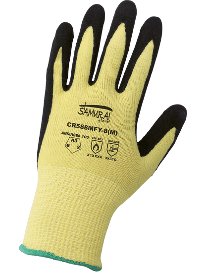 Samurai Glove® Anti-Static/Electrostatic Compliant Nitrile Coated Aralene® Gloves with Cut Resistance - CR588MFY