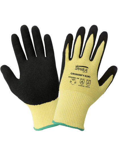 Samurai Glove® Anti-Static/Electrostatic Compliant Nitrile Coated Aralene® Gloves with Cut Resistance - CR588MFY