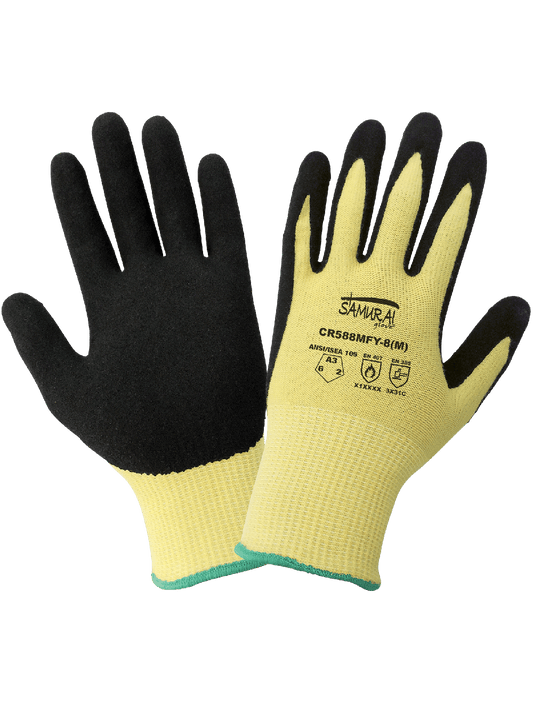 Samurai Glove® Anti-Static/Electrostatic Compliant Nitrile Coated Aralene® Gloves with Cut Resistance - CR588MFY