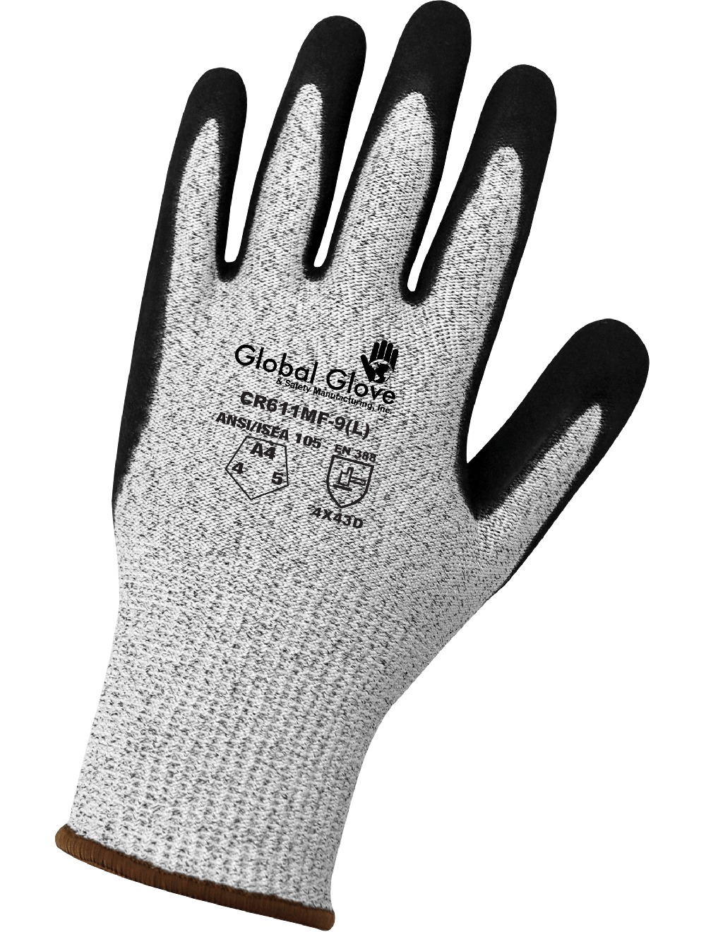 Cut Resistant HPPE Gloves with Double-Dipped Mach Finish Nitrile Palm - CR611MF