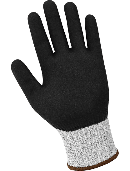 Cut Resistant HPPE Gloves with Double-Dipped Mach Finish Nitrile Palm - CR611MF