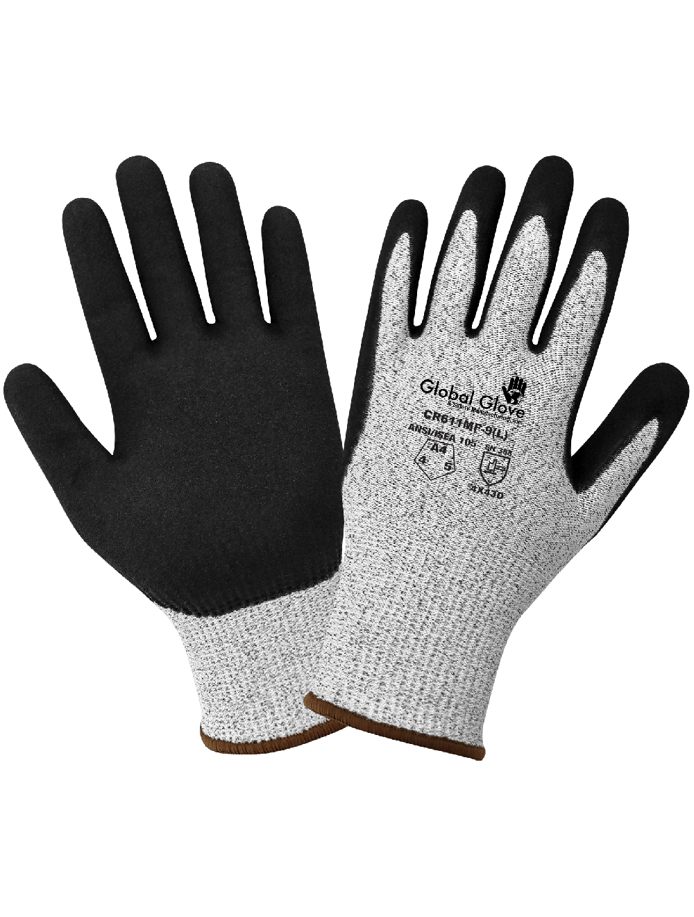 Cut Resistant HPPE Gloves with Double-Dipped Mach Finish Nitrile Palm - CR611MF