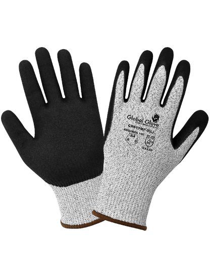 Cut Resistant HPPE Gloves with Double-Dipped Mach Finish Nitrile Palm - CR611MF