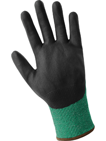 Green-and-White HPPE Nitrile-Coated Gloves with Cut, Abrasion, and Puncture Resistance - CR615