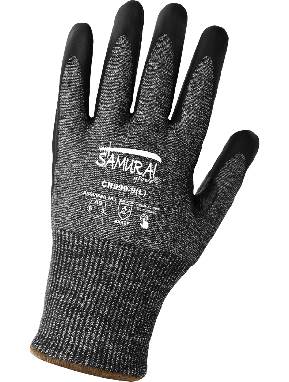 Samurai Glove® Cut Resistant Tuffalene® UHMWPE Reinforced Touch Screen Gloves with Nitrile Coated Palm - CR999