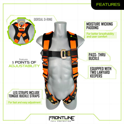 Combat™ Economy Series Full Body Harness with Tongue Buckle Belt 50VTB