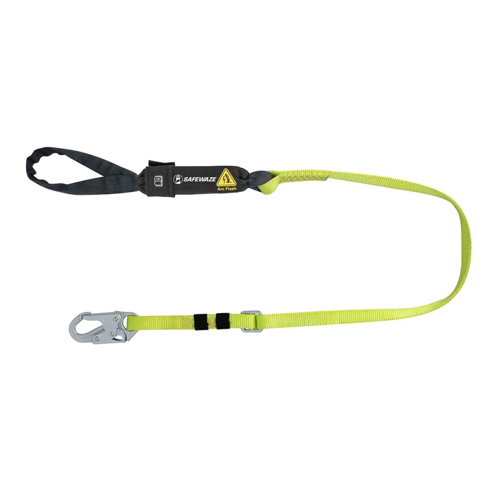 Arc Flash 4′-6′ Adjustable Energy Absorbing Lanyard: Snap Hook, Soft Loop