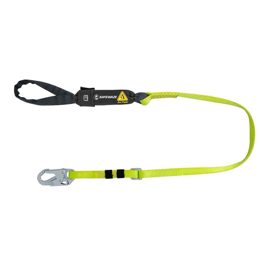 Arc Flash 4′-6′ Adjustable Energy Absorbing Lanyard: Snap Hook, Soft Loop