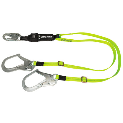 PRO 4′-6′ Adjustable Energy Absorbing Lanyard: Dual Leg, Rebar Hooks