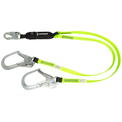 PRO Energy Absorbing Lanyard: Dual Leg, Rebar Hook