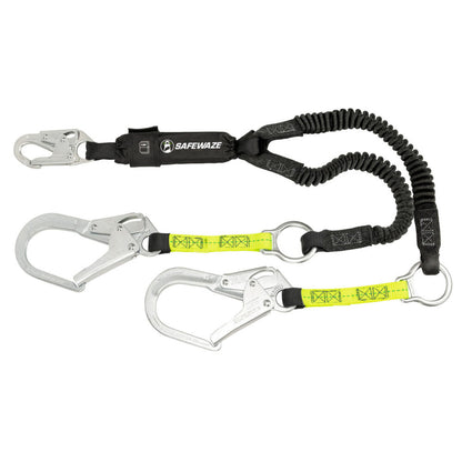 PRO 6′ Stretch Energy Absorbing Lanyard: Rebar Hooks, Rescue Rings