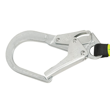 PRO 6′ Stretch Energy Absorbing Lanyard: Rebar Hooks, Rescue Rings