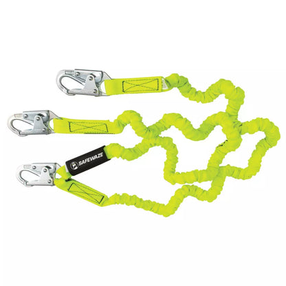 PRO 6′ Stretch Internal Energy Absorbing Lanyard: Dual Leg, Snap Hooks