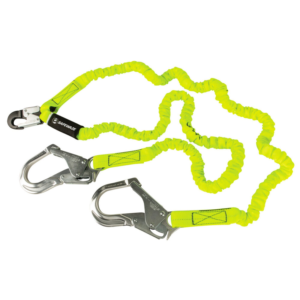 PRO 6′ Stretch Internal Energy Absorbing Lanyard: Dual Leg, Alu Rebar Hooks