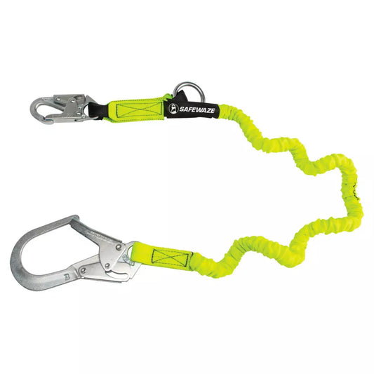 PRO 6′ Stretch Internal Energy Absorbing Lanyard: O-Ring, Rebar Hook