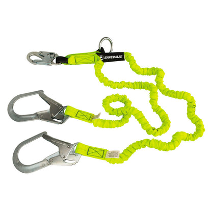 PRO 6′ Stretch Internal Energy Absorbing Lanyard: Dual Leg, O-Ring, Rebar Hooks