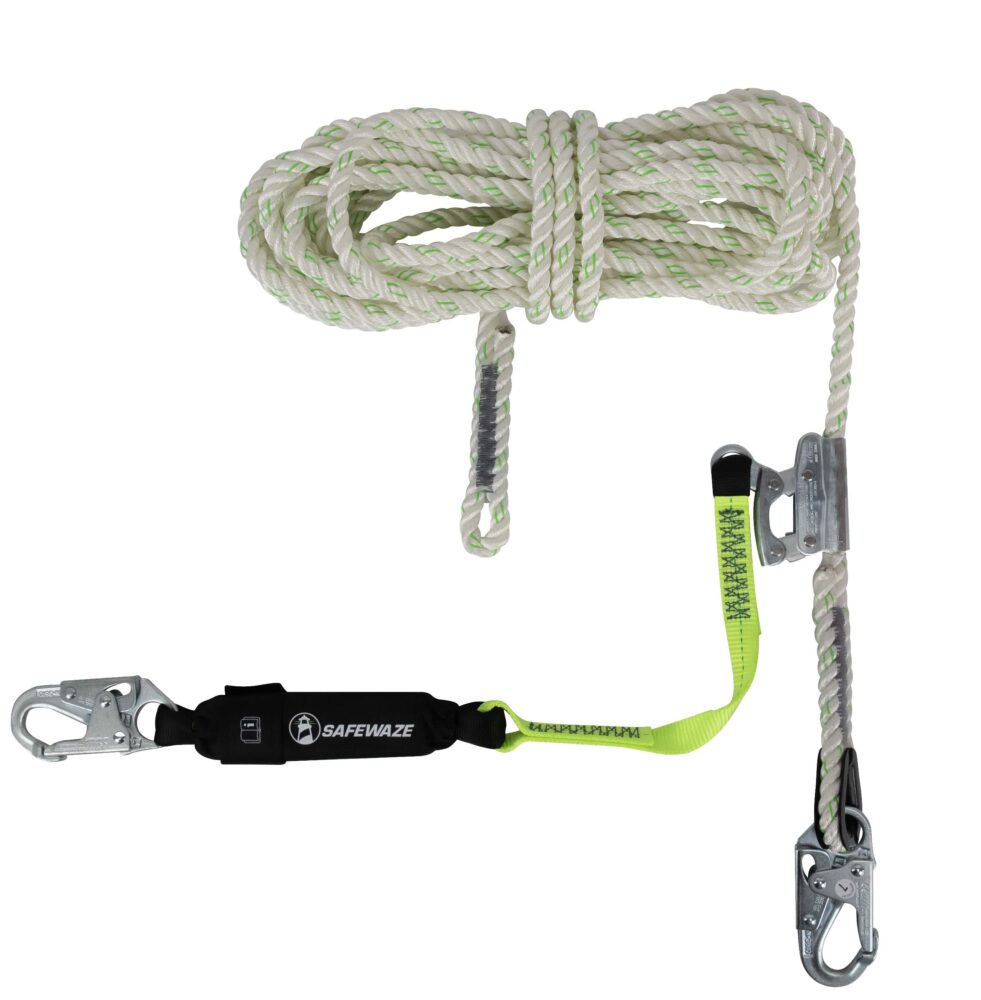 PRO 50' Vertical Lifeline Assembly: Snap Hook, Rope Grab, EA Lanyard