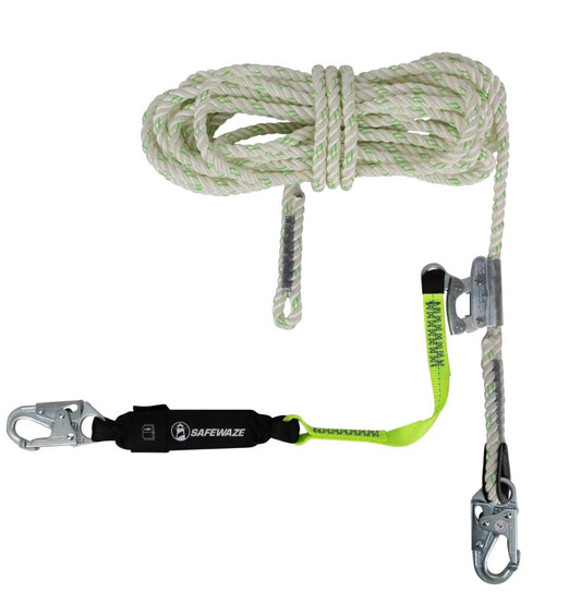 PRO 50' Vertical Lifeline Assembly: Snap Hook, Rope Grab, EA Lanyard