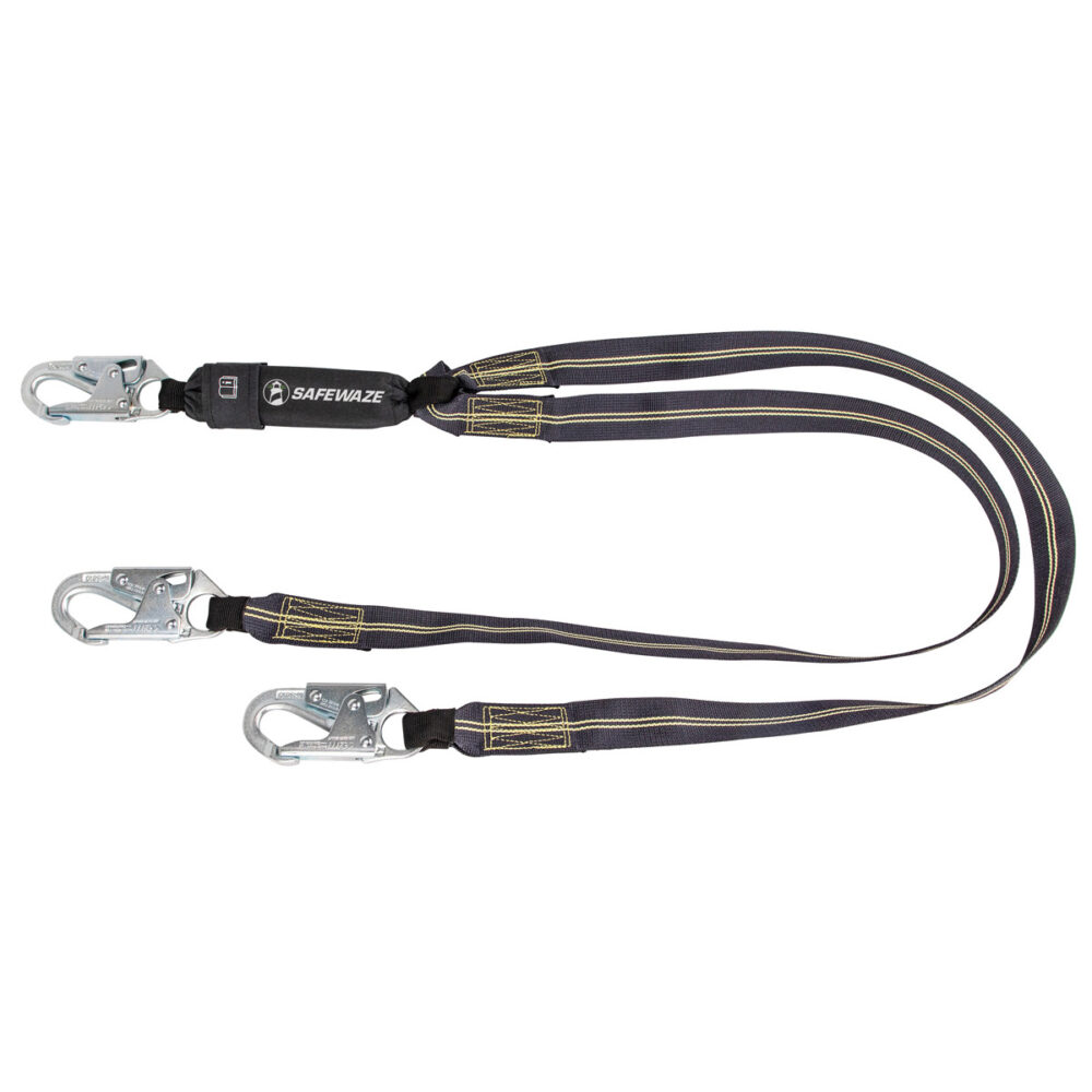 Welding 6′ Energy Absorbing Lanyard: Dual Leg, Snap Hooks