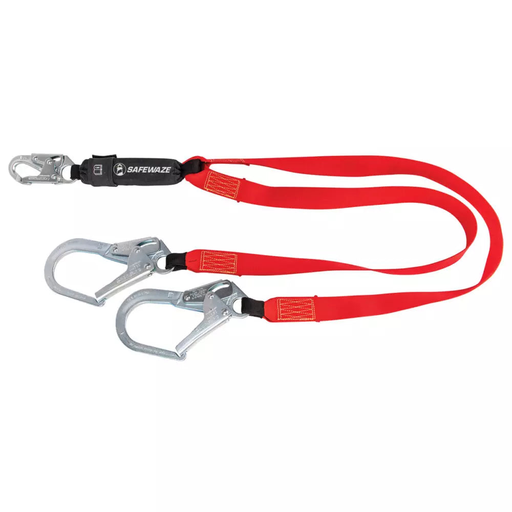 Welding 6′ Energy Absorbing Lanyard: Dual Leg, Rebar Hooks