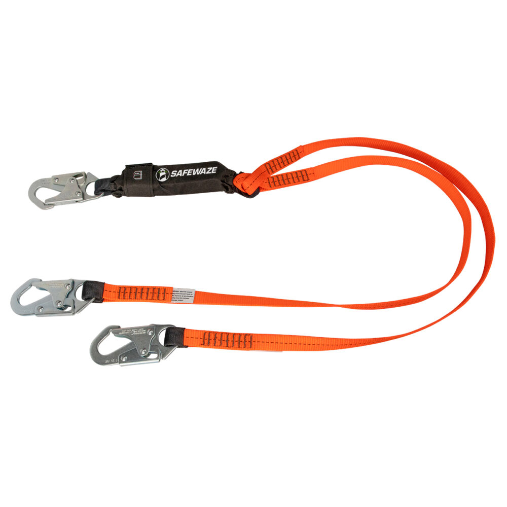 V-Line 6′ Energy Absorbing Lanyard: Dual Leg, Snap Hooks