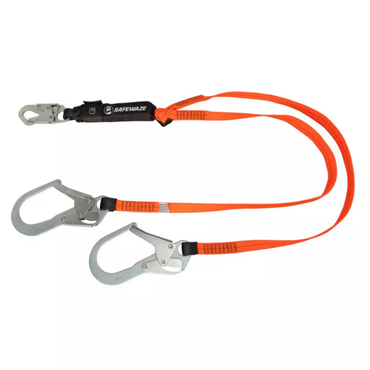 V-Line 6′ Energy Absorbing Lanyard: Dual Leg, Rebar Hooks