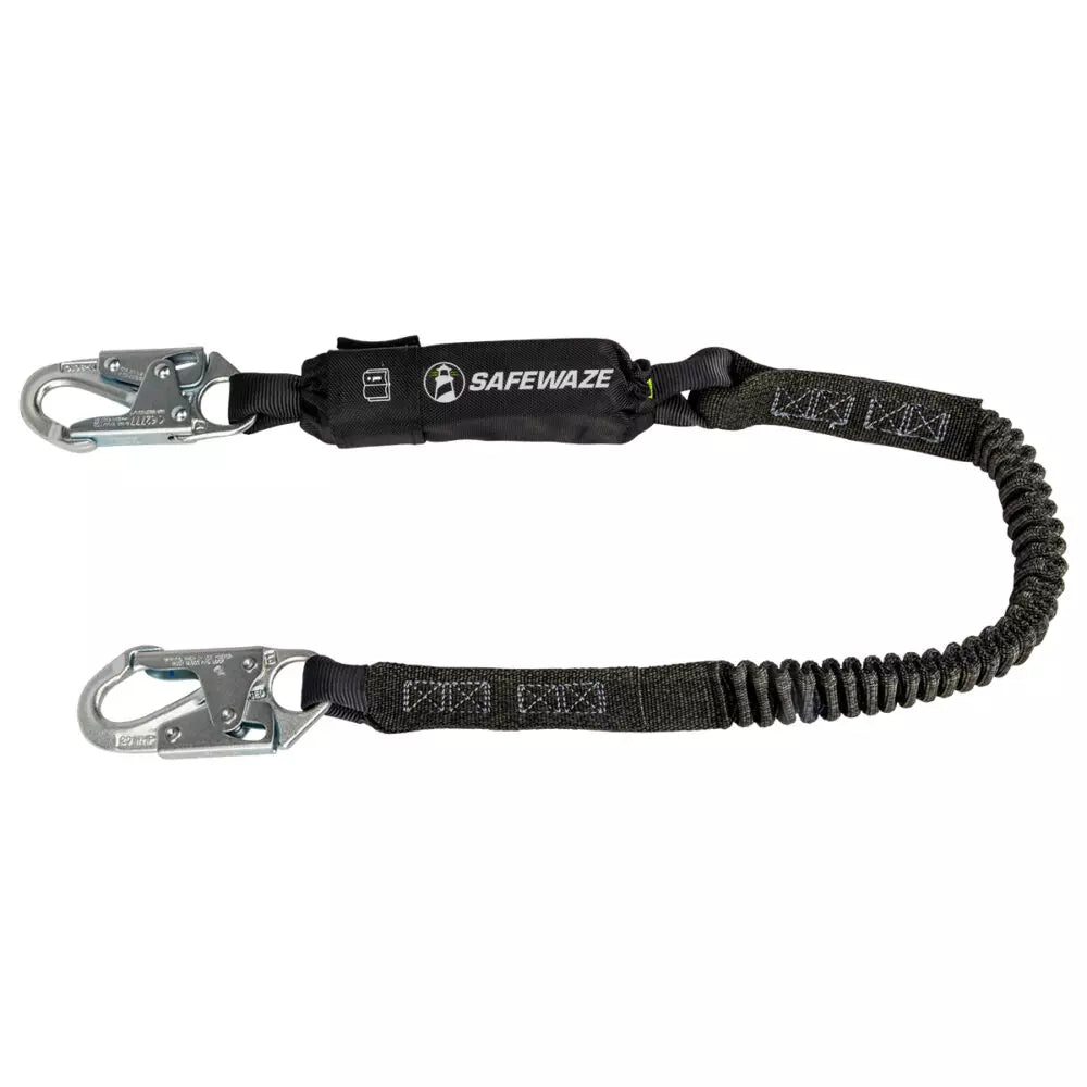 PRO 6′ Stretch Energy Absorbing Lanyard: 12′ FF, Snap Hook