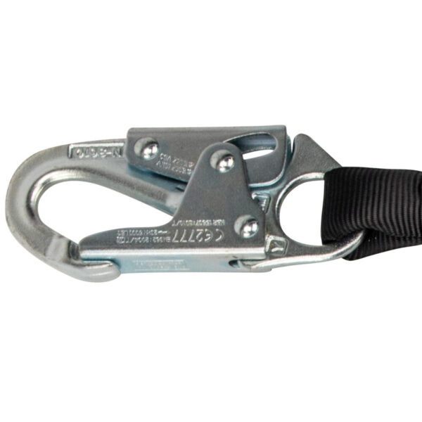 PRO 6′ Stretch Energy Absorbing Lanyard: 12′ FF, Snap Hook