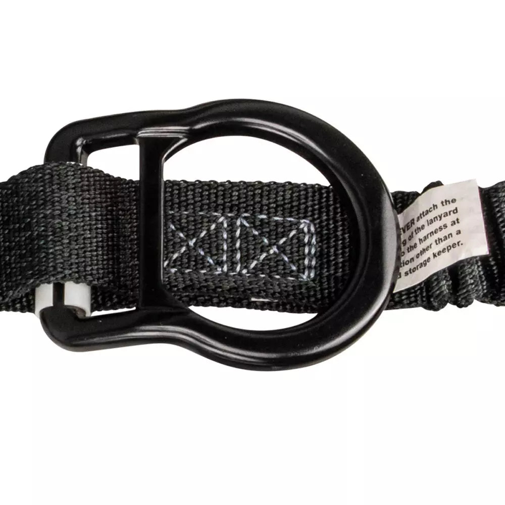 PRO 6′ Stretch Energy Absorbing Lanyard: 12′ FF Dual Leg, Alu Rebar Hooks, Rescue Rings