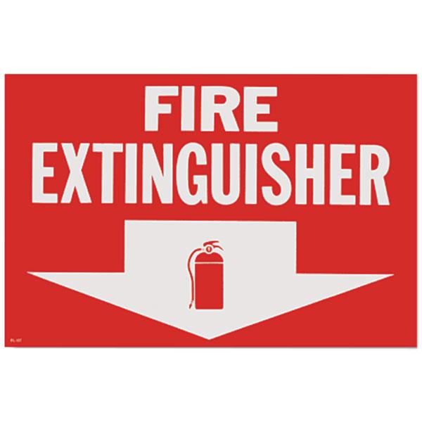 "Fire Extinguisher" w/ Arrow Vinyl Sign