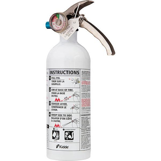 Kidde 2 lb BC Mariner Extinguisher MAR5C w/ Metal Valve & Plastic Strap Bracket (Disposable)