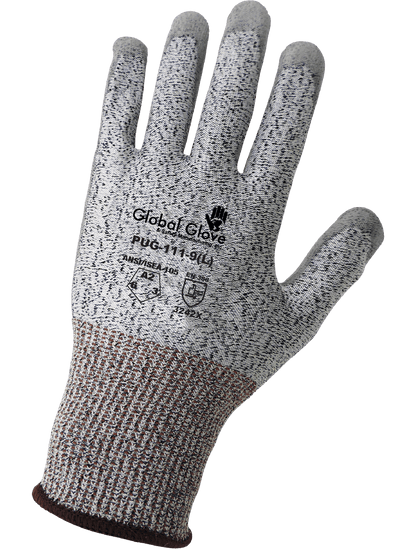 PUG™ Polyurethane Coated Cut, Abrasion, and Puncture Resistant 13-Gauge HPPE Gloves - PUG-111