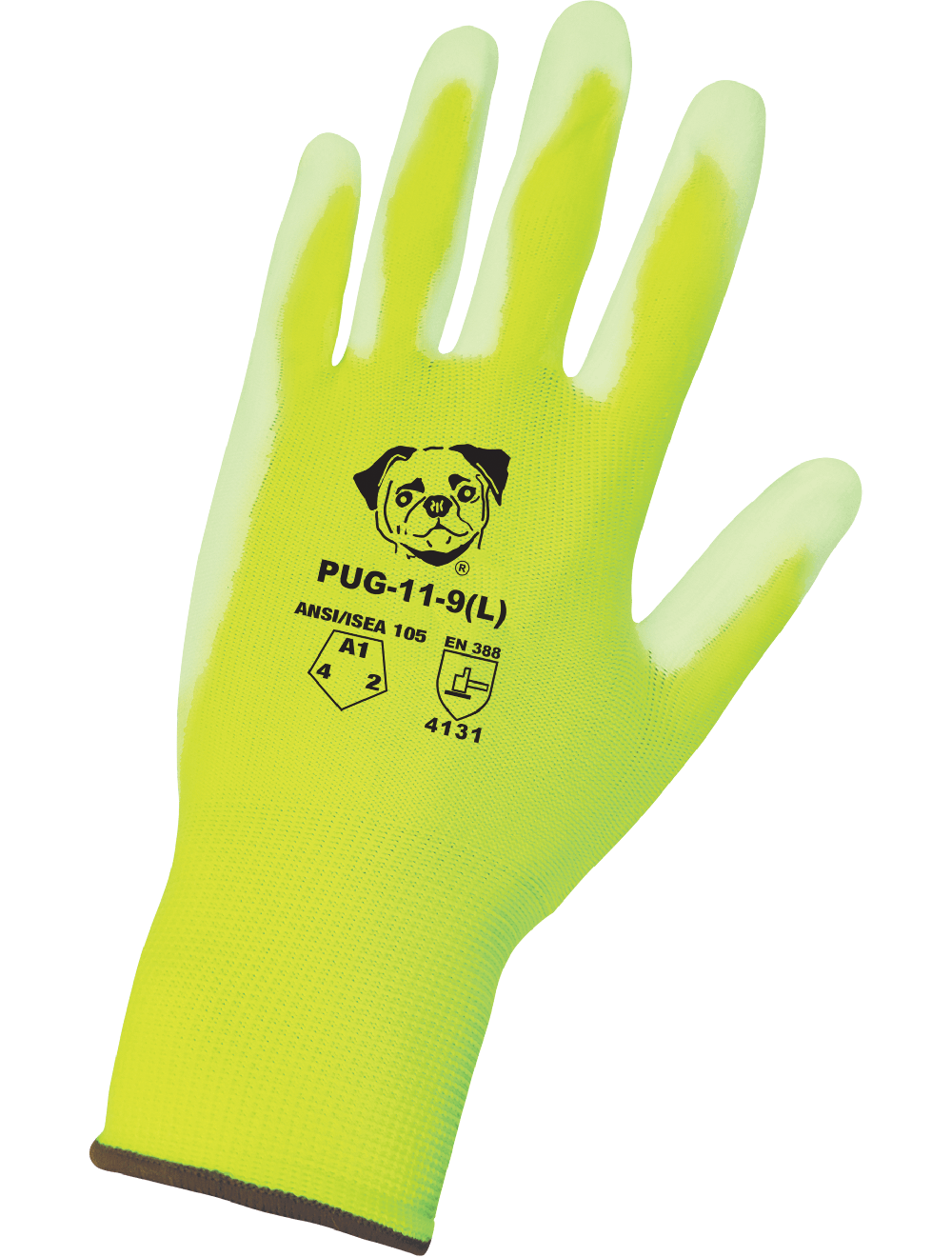 PUG™ High-Visibility Polyurethane Coated Nylon Gloves with Cut, Abrasion, and Puncture Resistance - PUG-11