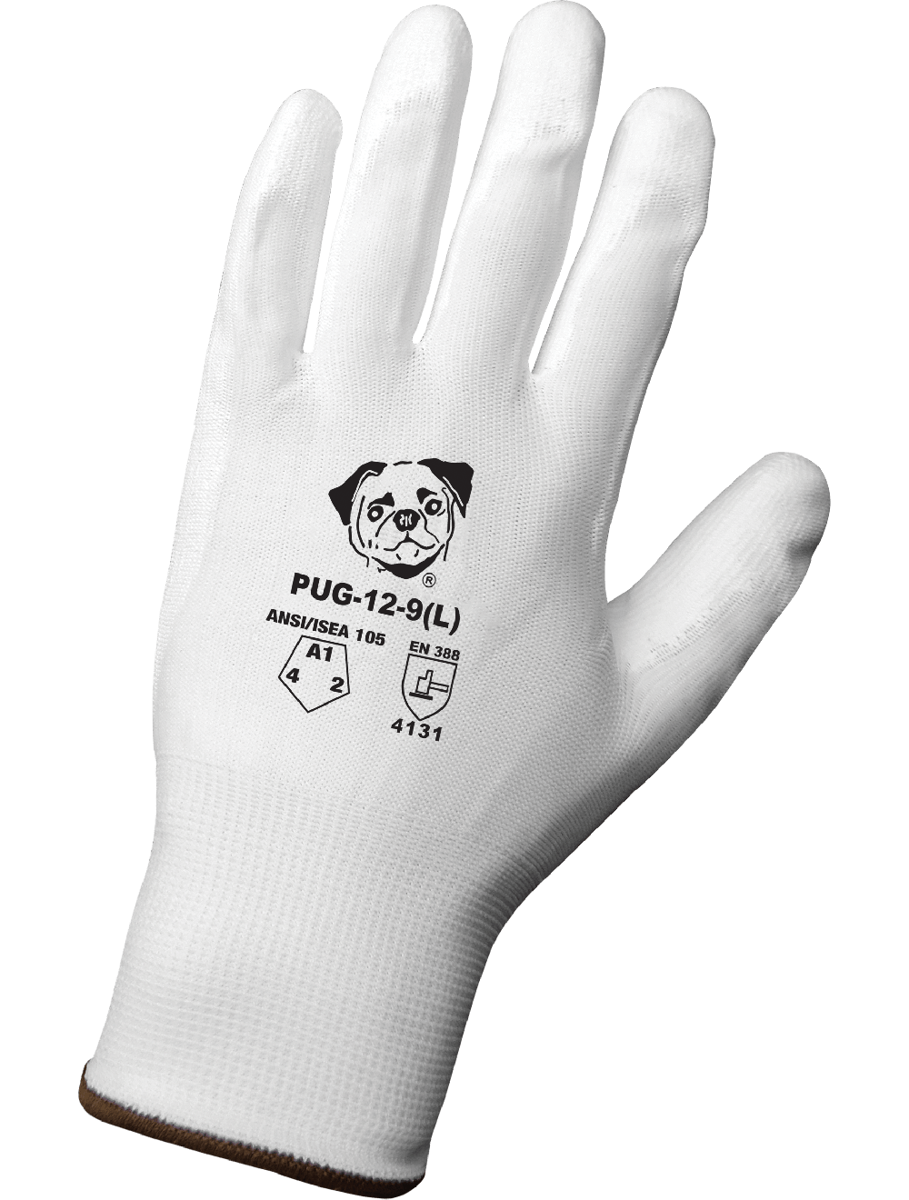 PUG™ White Lightweight Polyurethane Coated Anti-Static/Electrostatic Compliant Nylon Gloves with Cut, Abrasion, and Puncture Resistance - PUG-12