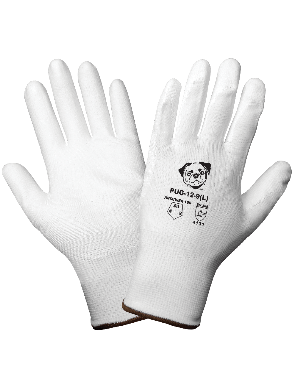 PUG™ White Lightweight Polyurethane Coated Anti-Static/Electrostatic Compliant Nylon Gloves with Cut, Abrasion, and Puncture Resistance - PUG-12