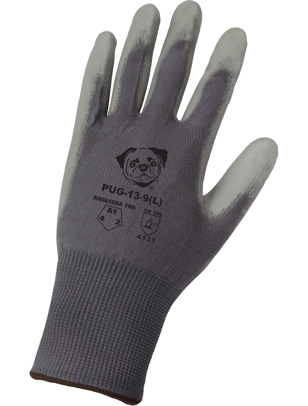 PUG™ Gray Lightweight Polyurethane Coated Anti-Static/Electrostatic Compliant Nylon Gloves with Cut, Abrasion, and Puncture Resistance - PUG-13