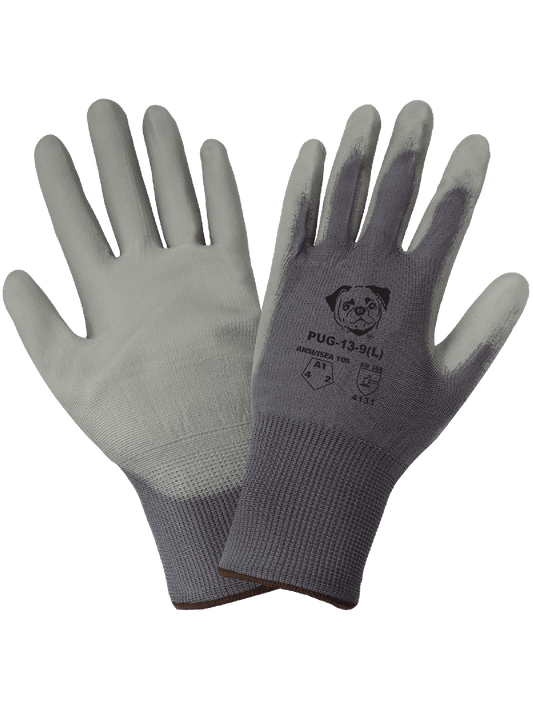 PUG™ Gray Lightweight Polyurethane Coated Anti-Static/Electrostatic Compliant Nylon Gloves with Cut, Abrasion, and Puncture Resistance - PUG-13