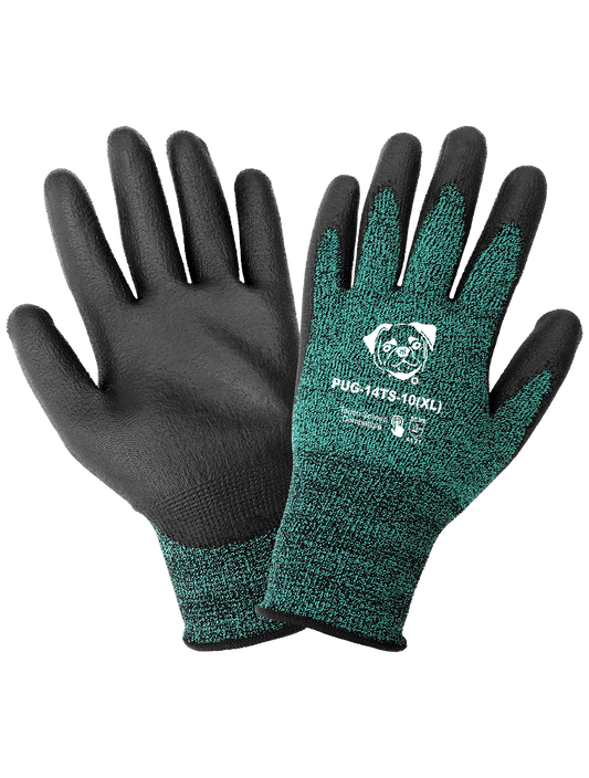 PUG™ Touch Screen Compatible Polyurethane Coated Nylon Gloves with Cut, Abrasion, and Puncture Resistance - PUG-14TS